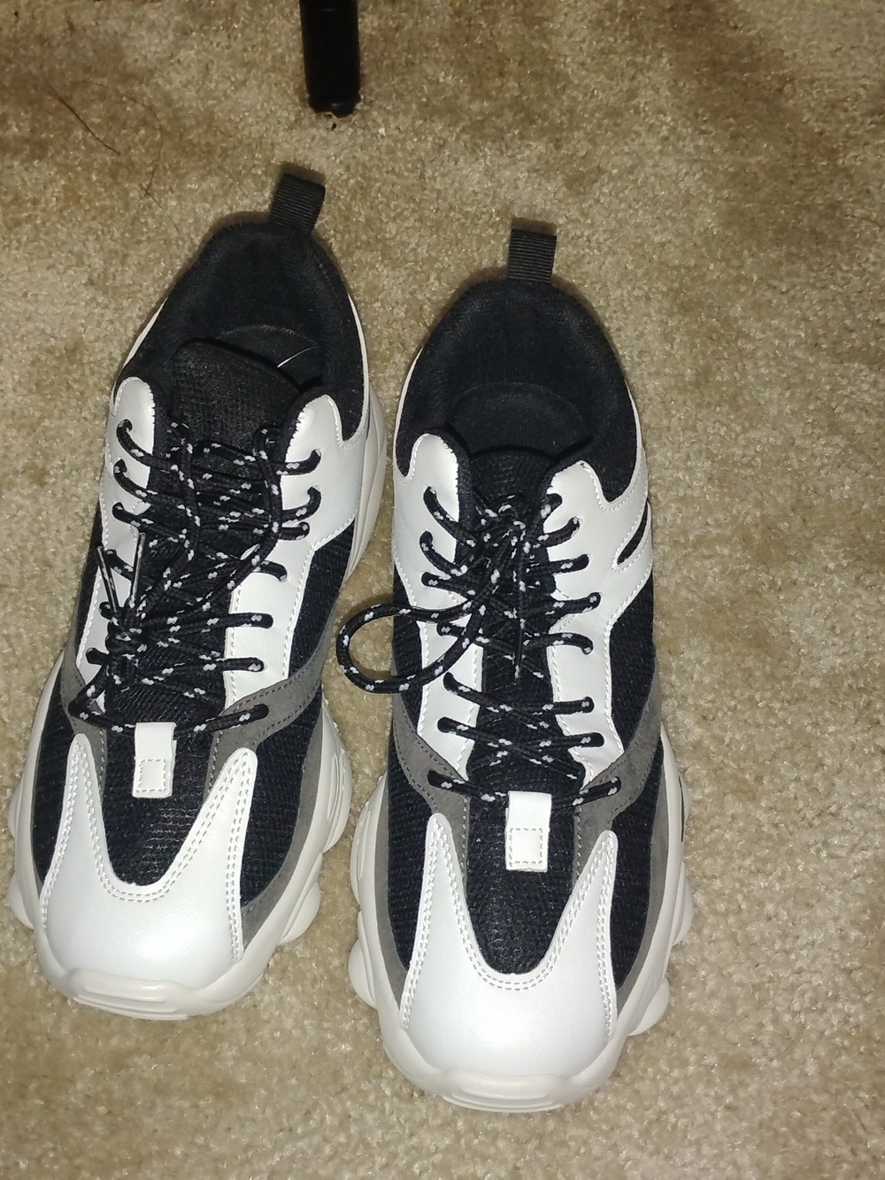 Unisex Black and White Chunky Sneakers
